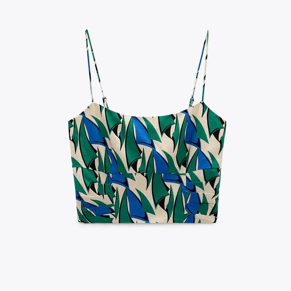 Zara crop print top - Picture 1 of 4